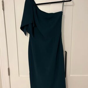 Dress the Population Green Asymmetrical Sheath Dress Cocktail
